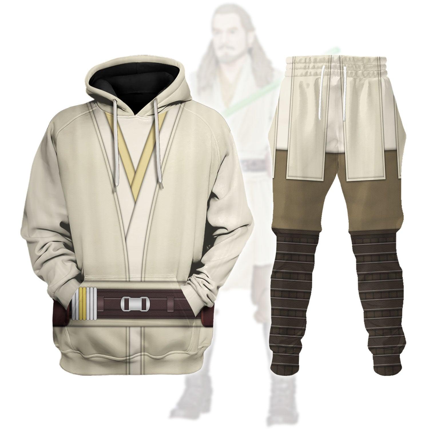 Gearhomie Qui-Gon Jinn's Jedi Robes Costume Hoodie Sweatshirt T-Shirt Sweatpants - Gearhomie.com