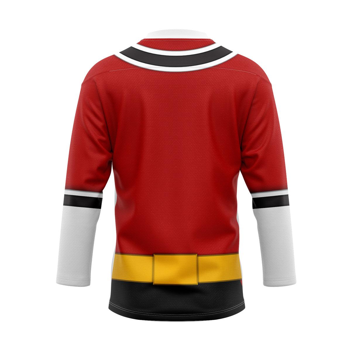GearHomie Red Power Rangers Samurai Hockey Jersey - DucG