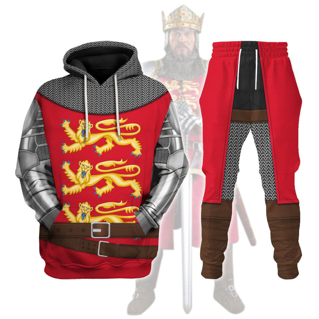 CustomsPig Richard The Lionheart Knight A Royal Heraldry Costume Hoodie Sweatshirt T-Shirt Tracksuit - CustomsPig.com