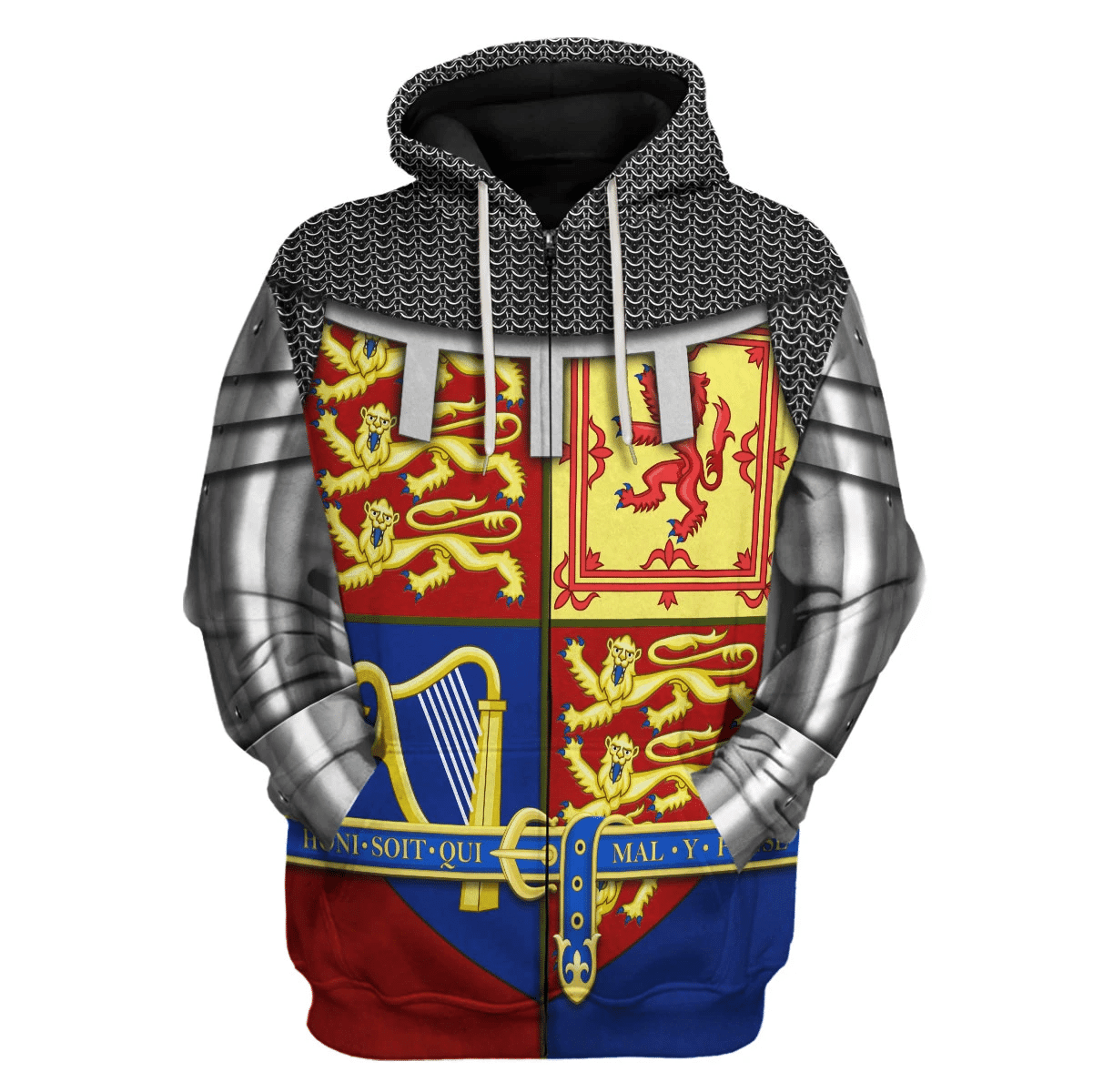 Gearhomie Royal Coat of Arms of the United Kingdom (Queen Elizabeth II) Costume Hoodie Sweatshirt T-Shirt Tracksuit - Gearhomie.com
