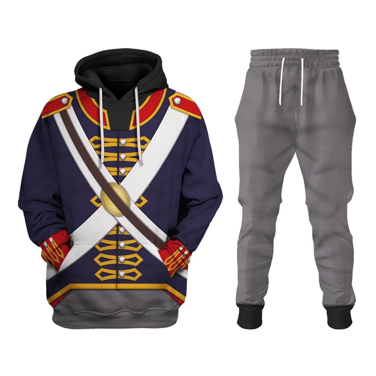 CustomsPig Royal Foot Artillery Ÿ?? Gunner (1806-1815) Uniform All Over Print Hoodie Sweatshirt T-Shirt Tracksuit - CustomsPig.com