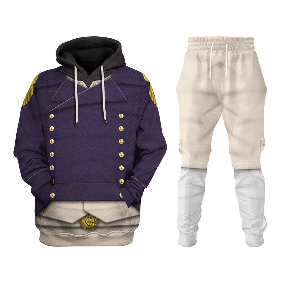 Gearhomie Royal Navy Captain-1806 Uniform All Over Print Hoodie Sweatshirt T-Shirt Tracksuit - DucG