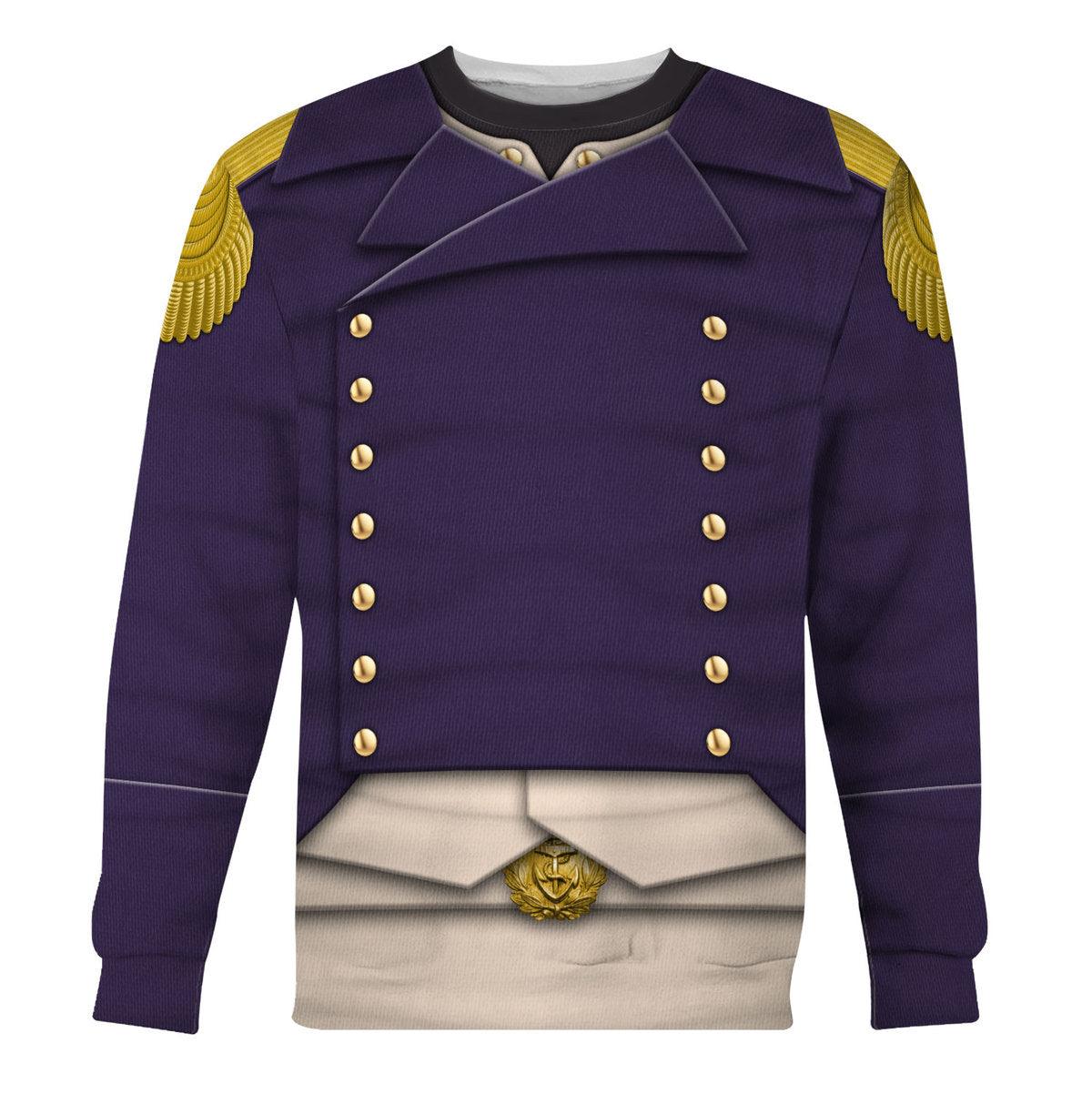 Gearhomie Royal Navy Captain-1806 Uniform All Over Print Hoodie Sweatshirt T-Shirt Tracksuit - DucG