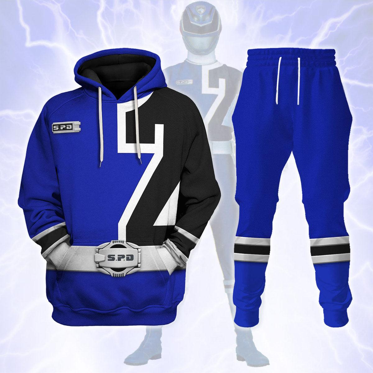 Gearhomie S.P.D Blue Ranger Hoodies Sweatshirt T-shirt Sweatpants Hawaiian Tracksuit - Gearhomie.com
