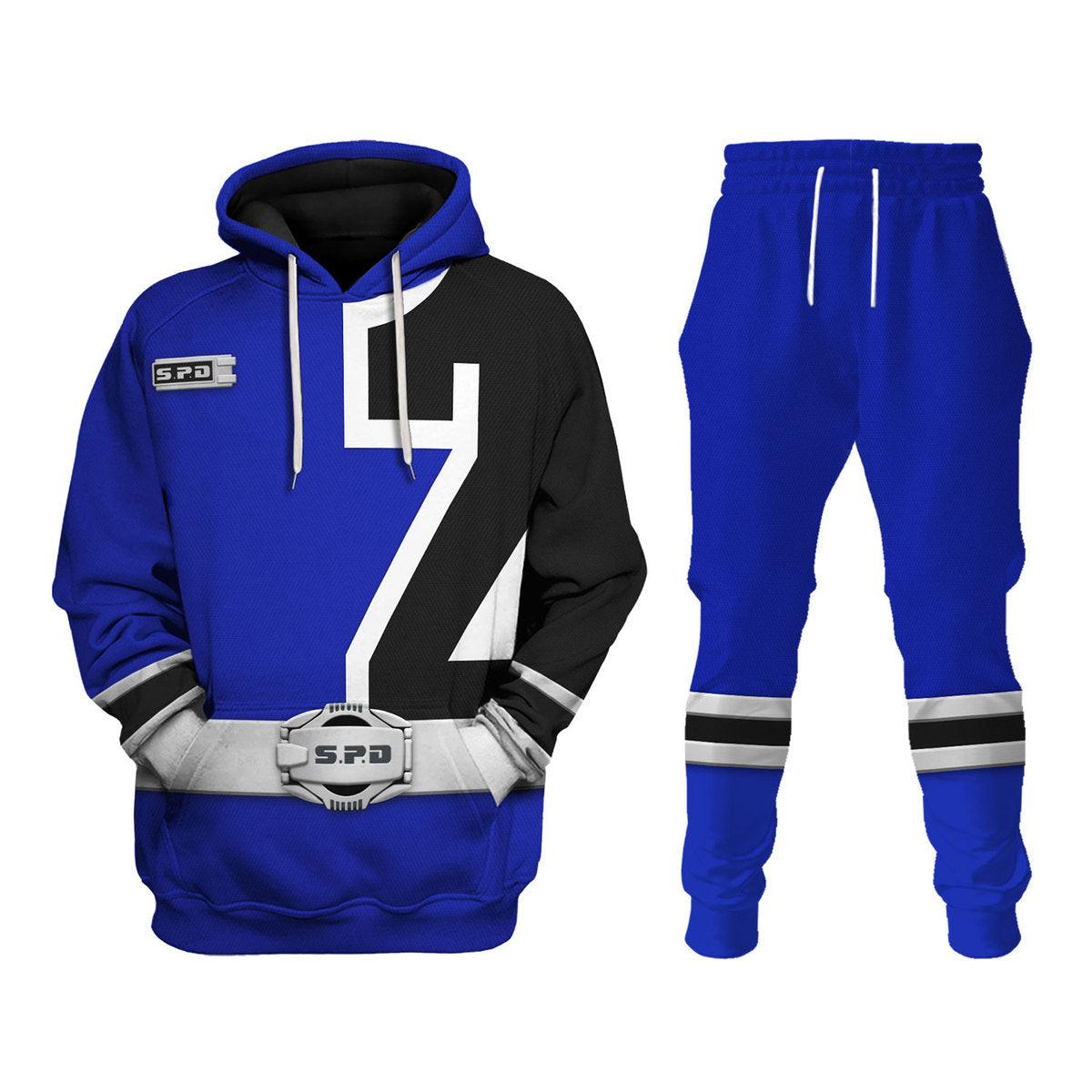 Gearhomie S.P.D Blue Ranger Hoodies Sweatshirt T-shirt Sweatpants Hawaiian Tracksuit - Gearhomie.com