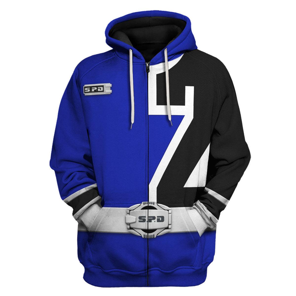 Gearhomie S.P.D Blue Ranger Hoodies Sweatshirt T-shirt Sweatpants Hawaiian Tracksuit - Gearhomie.com