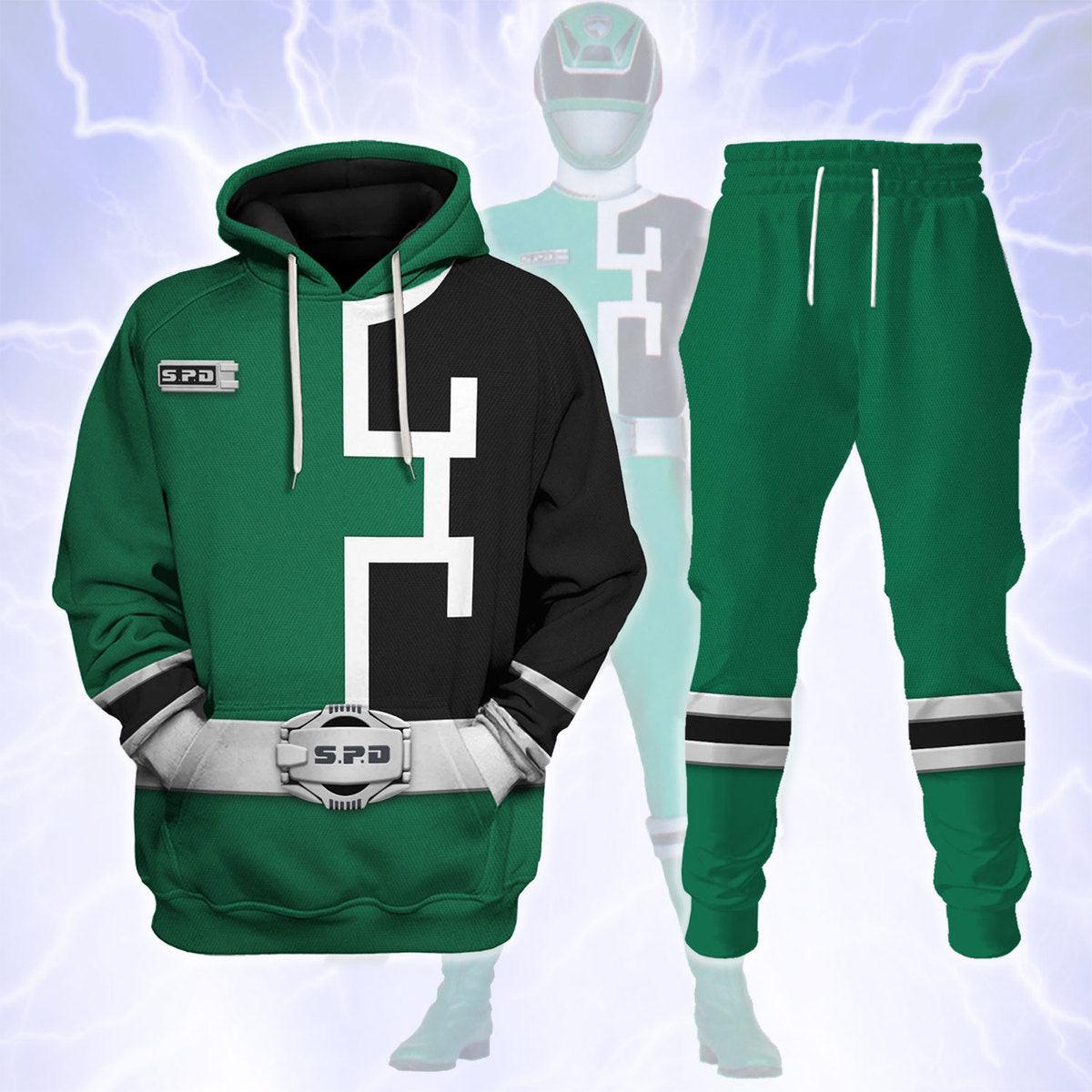 Gearhomie S.P.D Green Ranger Hoodies Sweatshirt T-shirt Sweatpants Hawaiian Tracksuit - Gearhomie.com