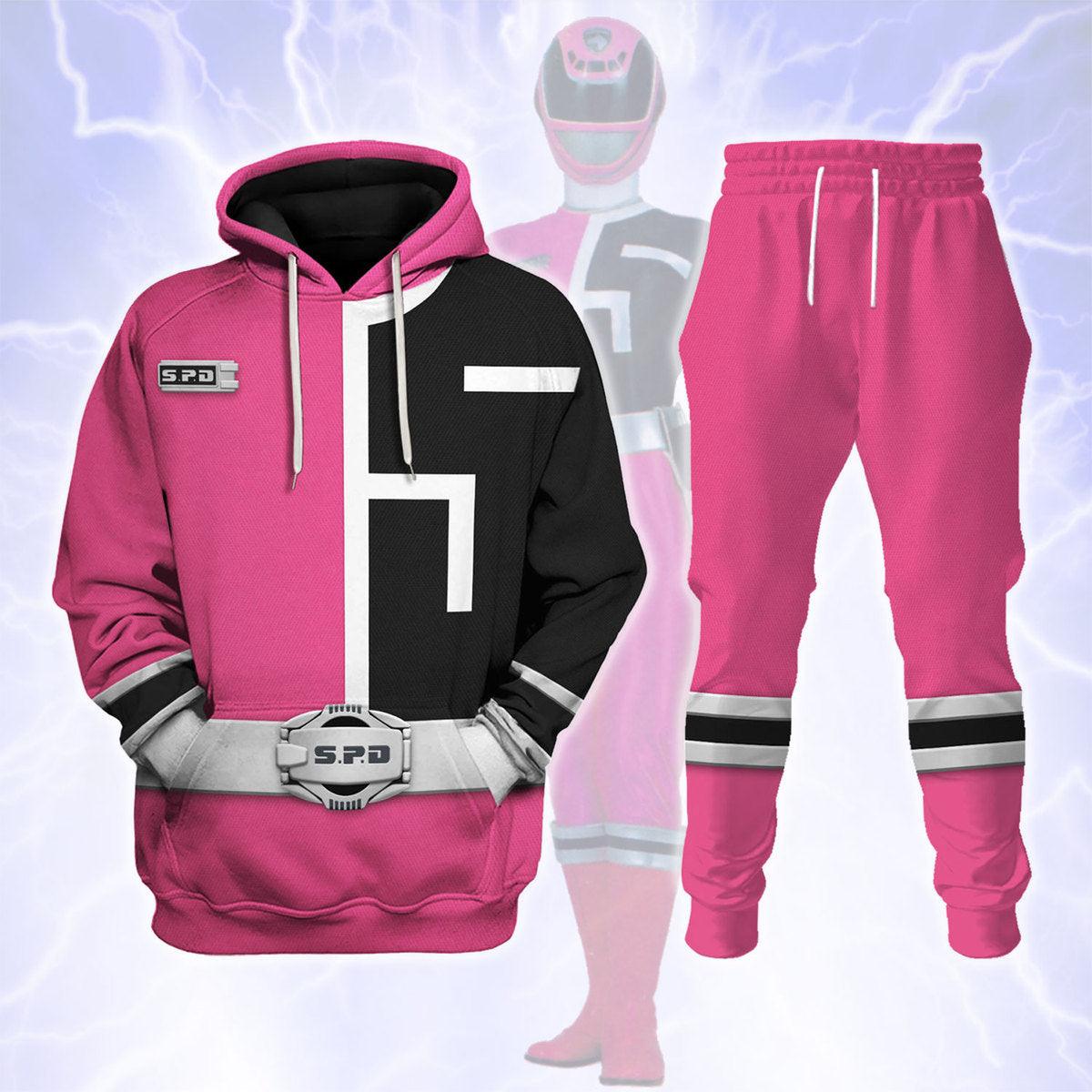 Gearhomie S.P.D Pink Ranger Hoodies Sweatshirt T-shirt Sweatpants Hawaiian Tracksuit - Gearhomie.com
