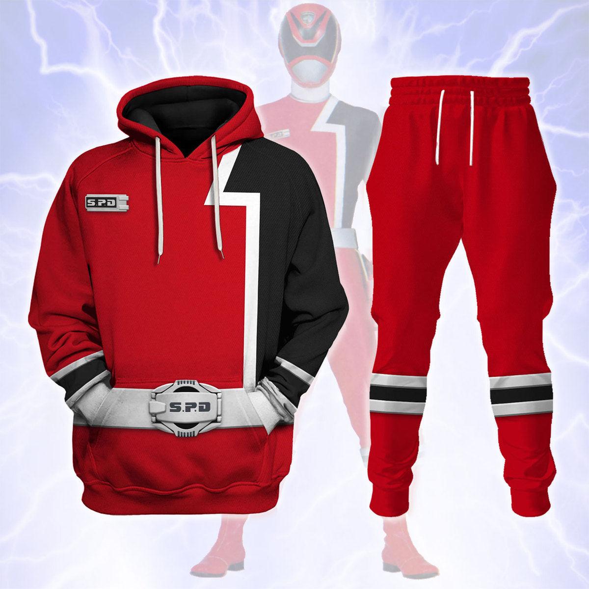 Gearhomie S.P.D Red Ranger Hoodies Sweatshirt T-shirt Sweatpants Hawaiian Tracksuit - Gearhomie.com