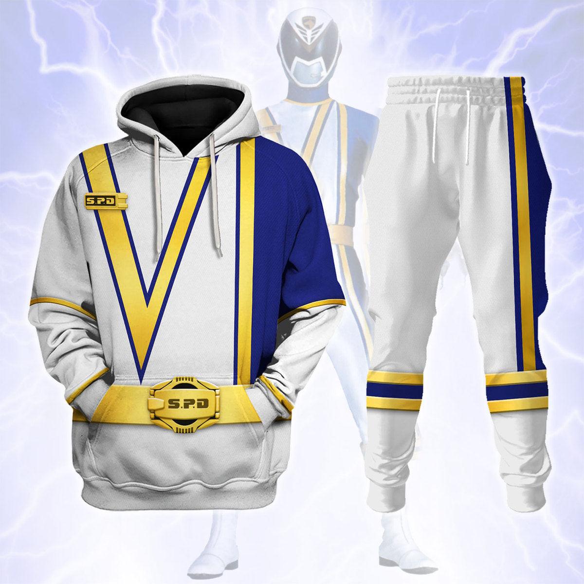 Gearhomie S.P.D White Ranger Hoodies Sweatshirt T-shirt Sweatpants Hawaiian Tracksuit - Gearhomie.com