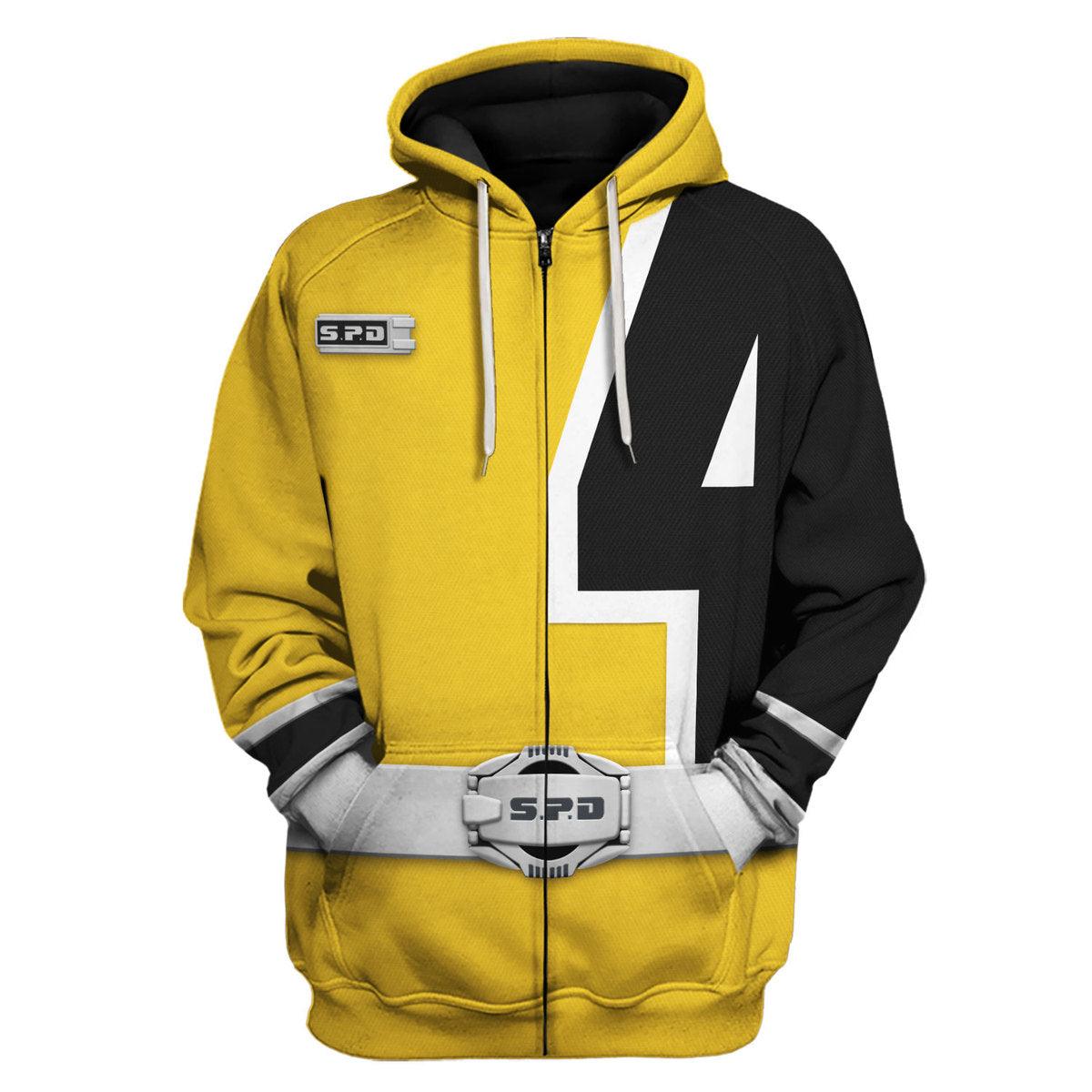 Gearhomie S.P.D Yellow Ranger Hoodies Sweatshirt T-shirt Sweatpants Hawaiian Tracksuit - Gearhomie.com