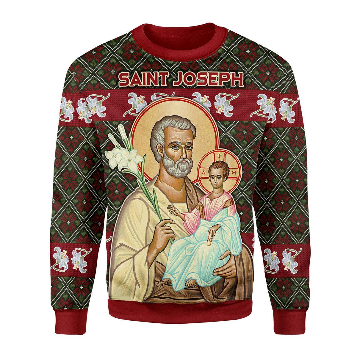 Gearhomie Saint Joseph and Child Jesus Christmas Sweater - Gearhomie.com
