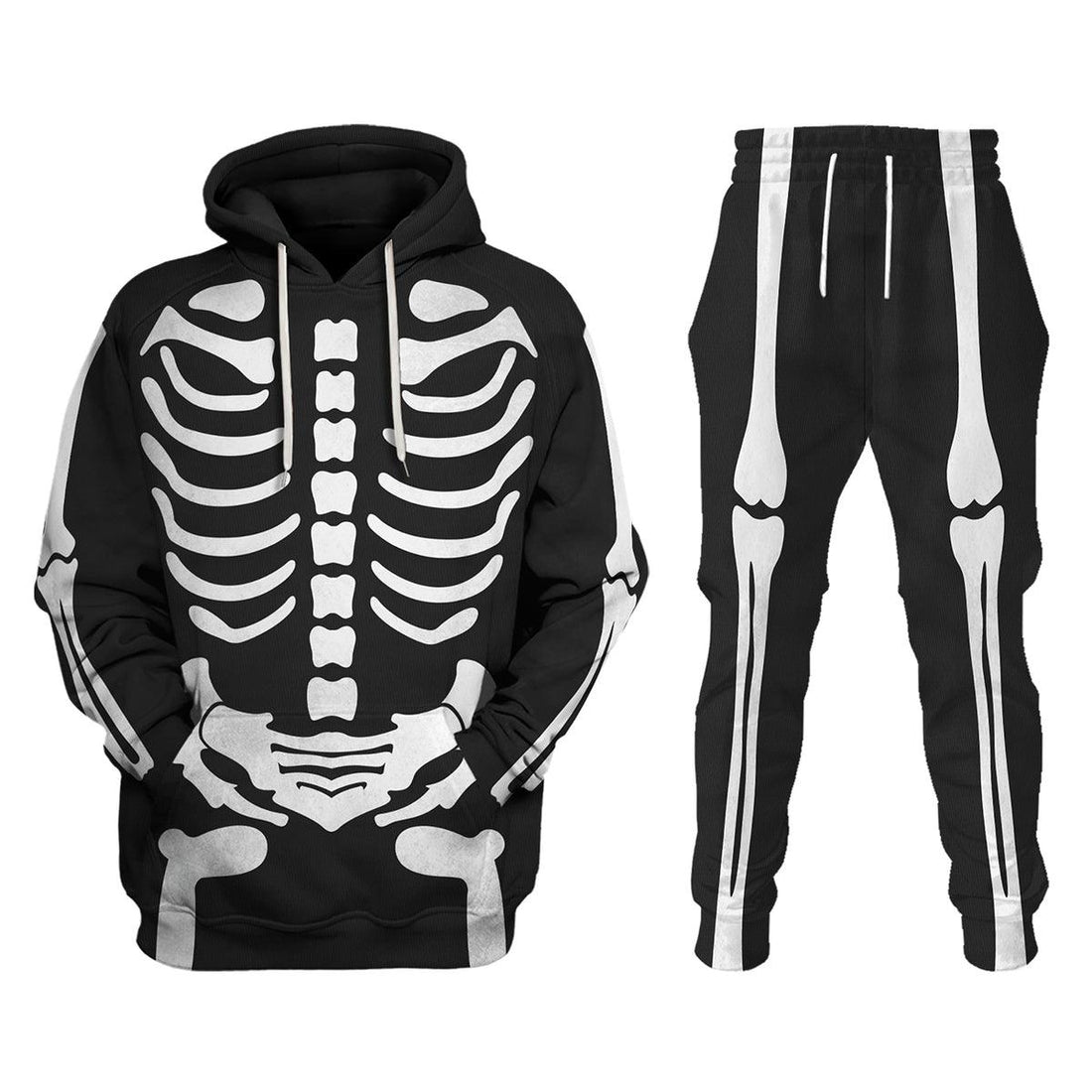 Gearhomie Skeleton Bone Print Halloween Fancy Dress Costume Hoodie Sweatshirt T-Shirt Tracksuit - Gearhomie.com