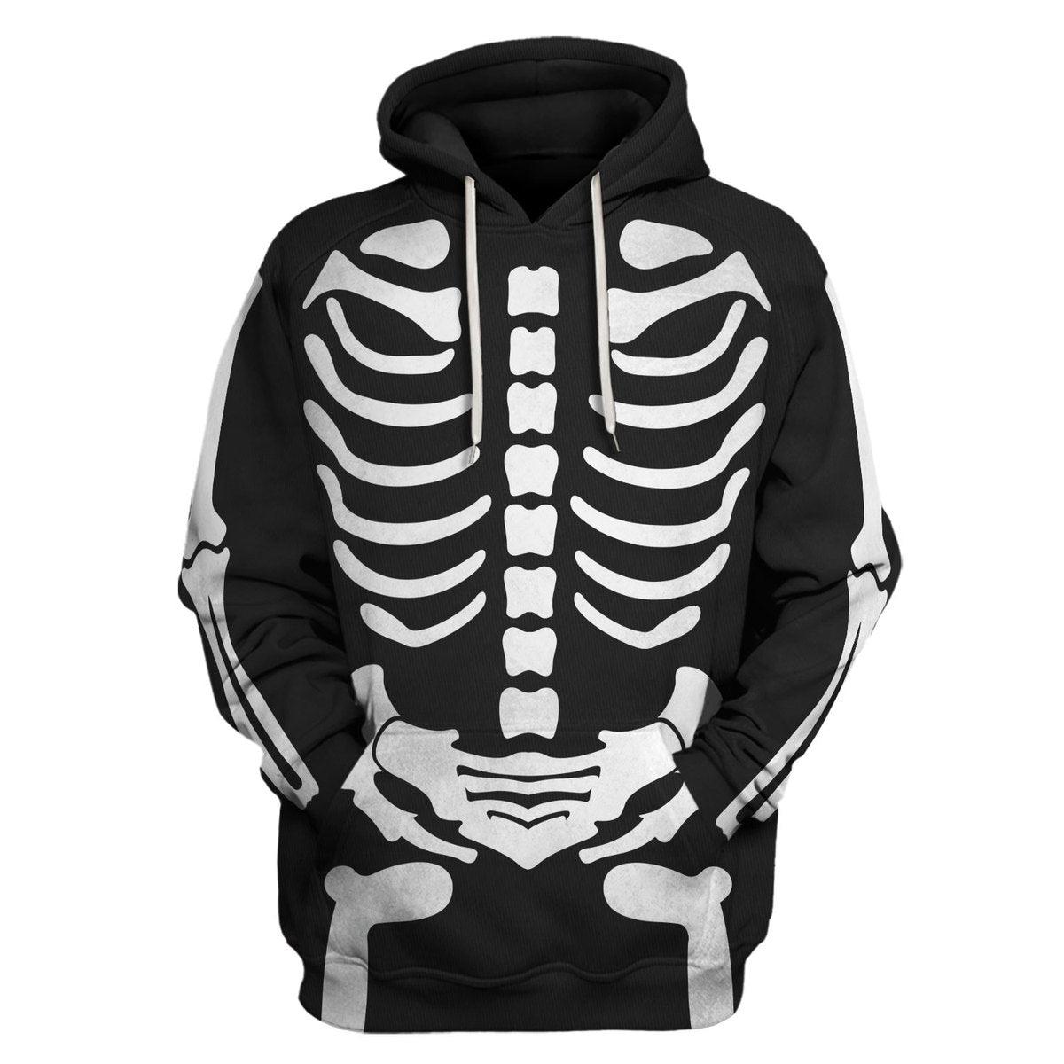 Gearhomie Skeleton Bone Print Halloween Fancy Dress Costume Hoodie Sweatshirt T-Shirt Tracksuit - Gearhomie.com