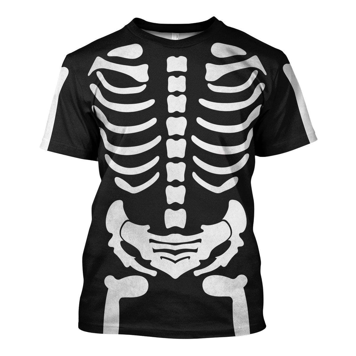 Gearhomie Skeleton Bone Print Halloween Fancy Dress Costume Hoodie Sweatshirt T-Shirt Tracksuit - Gearhomie.com