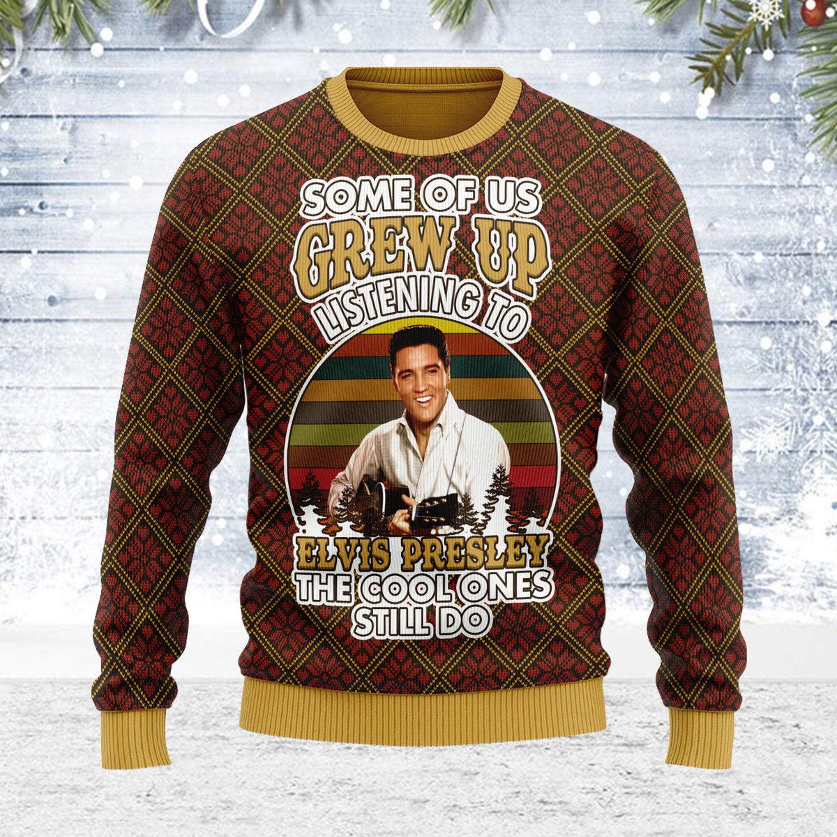 CustomsPig Some of us Grew up Listening to Elvis Christmas Ugly Sweater - CustomsPig.com