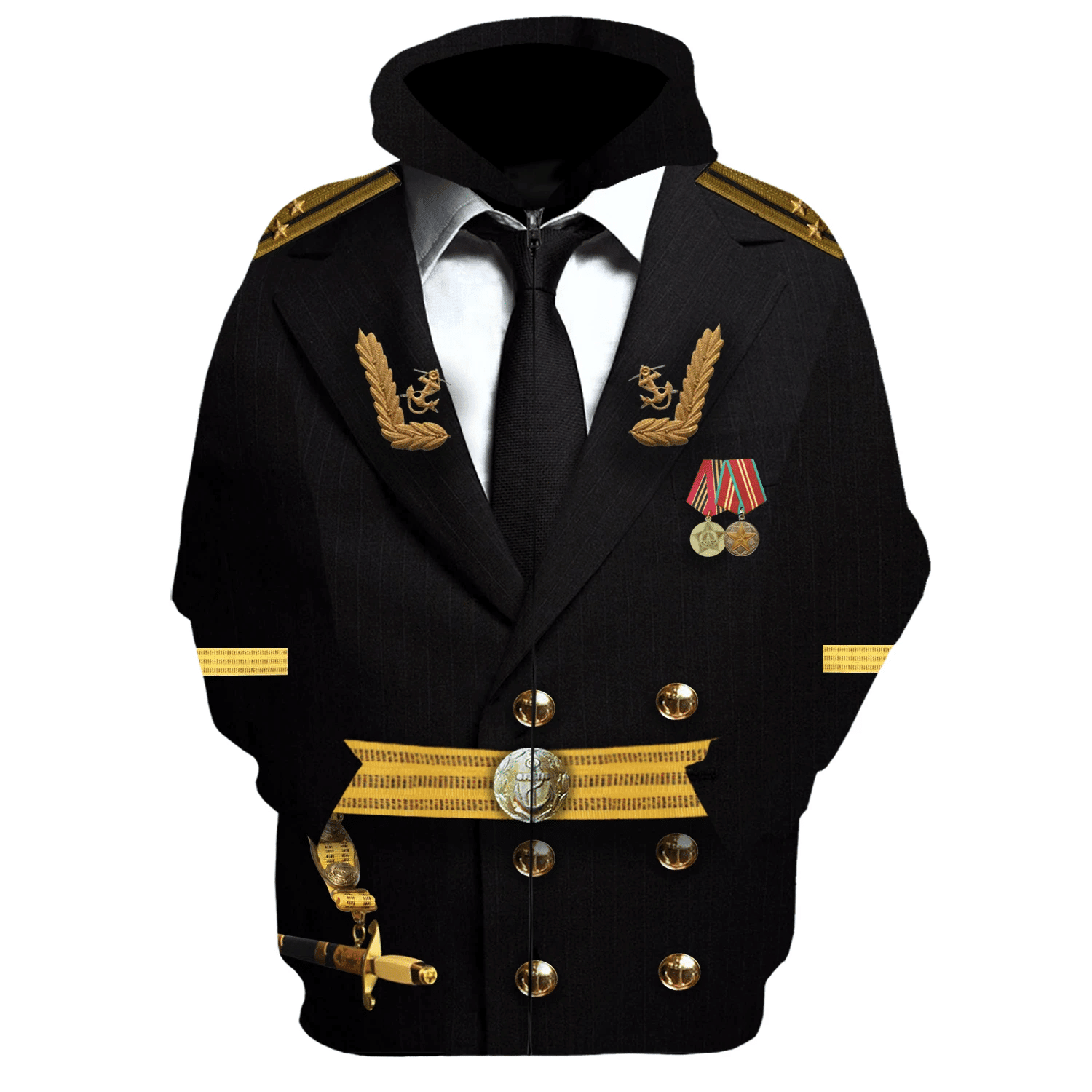 CustomsPig Soviet Naval Captain Costume Hoodie Sweatshirt T-Shirt Tracksuit -  CustomsPig.com