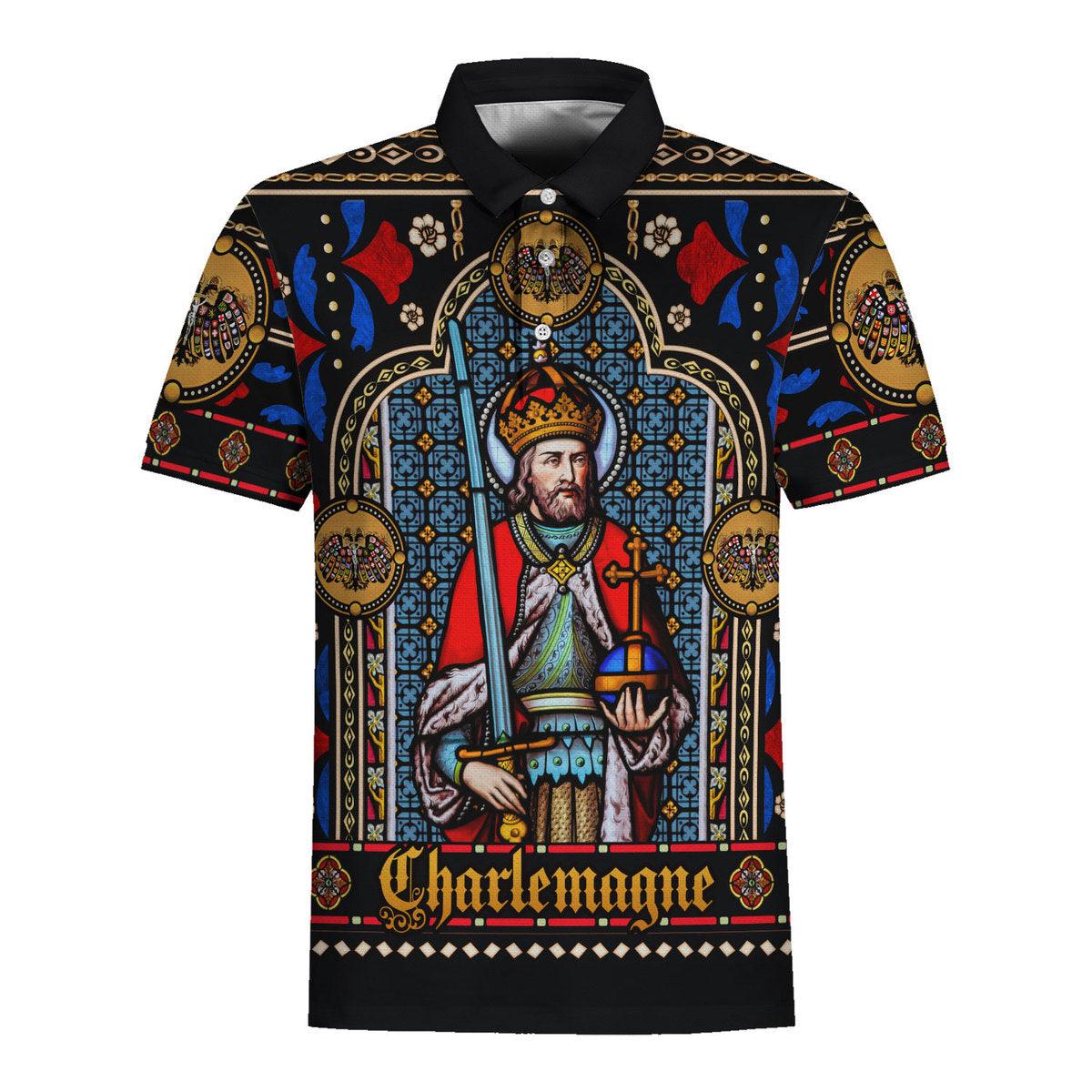 Gearhomie Stained Glass - Charlemagne Hawaiian Shirt Polo Shirt Beach short - Gearhomie.com
