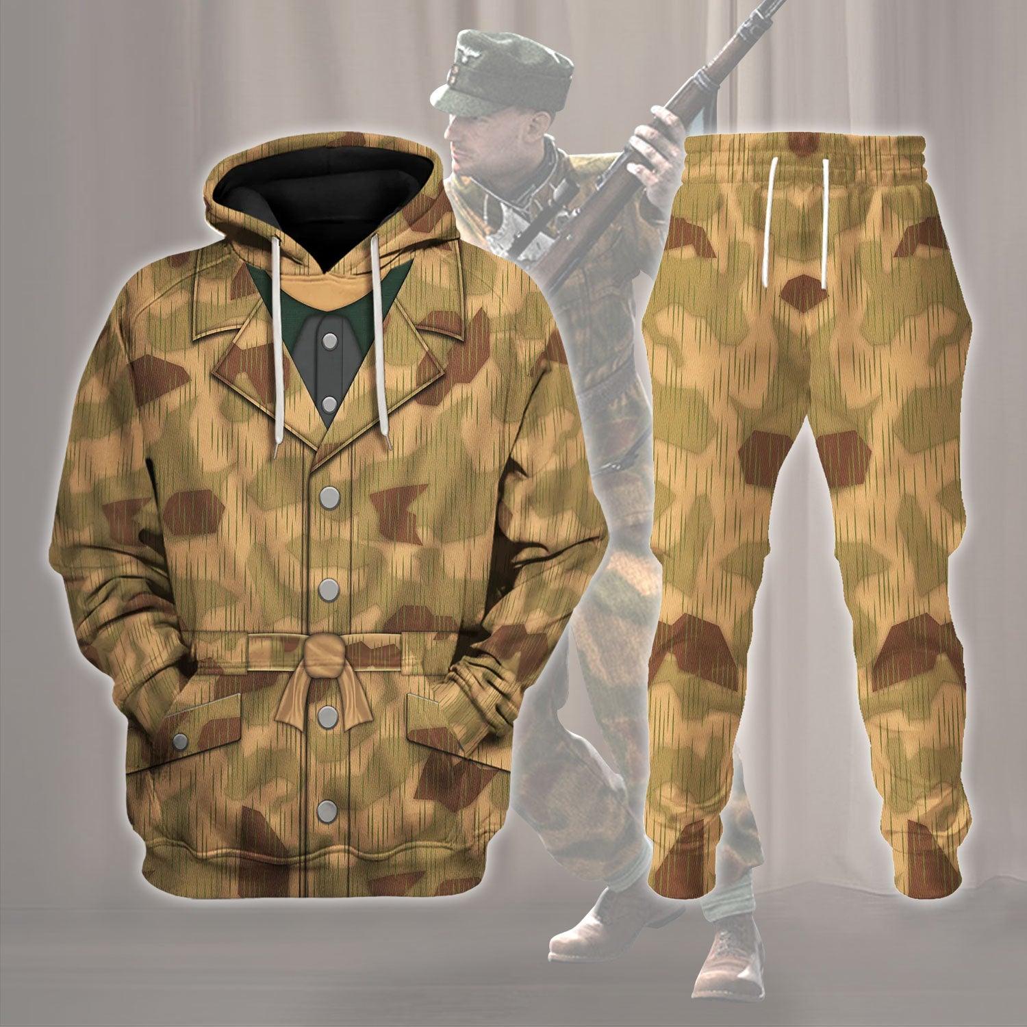 Gearhomie Sumpftarnmuster Swamp Pattern German World War II Camouflage Patterns Costume Hoodie Sweatshirt T-Shirt Tracksuit - Gearhomie.com