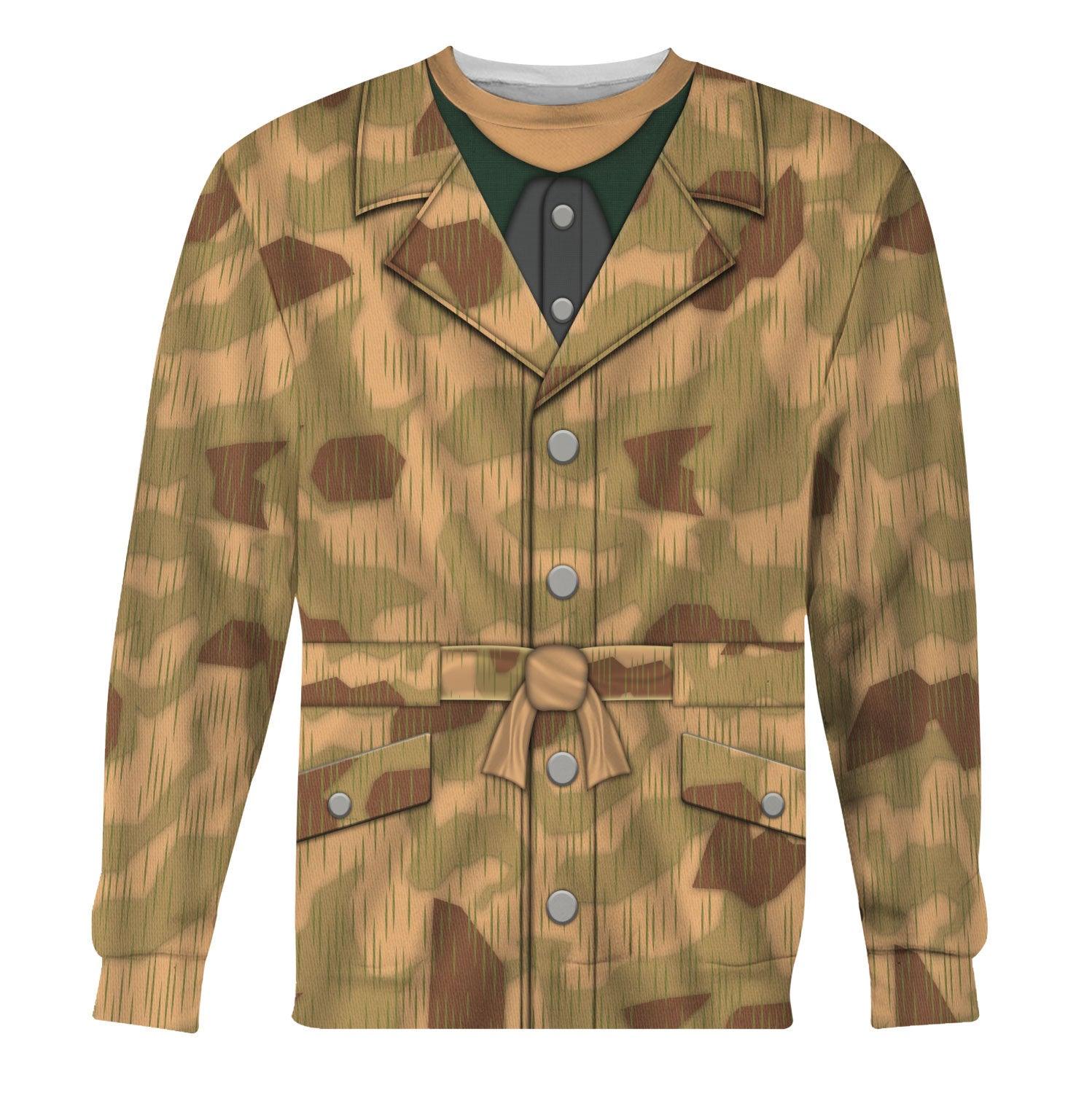 Gearhomie Sumpftarnmuster Swamp Pattern German World War II Camouflage Patterns Costume Hoodie Sweatshirt T-Shirt Tracksuit - Gearhomie.com