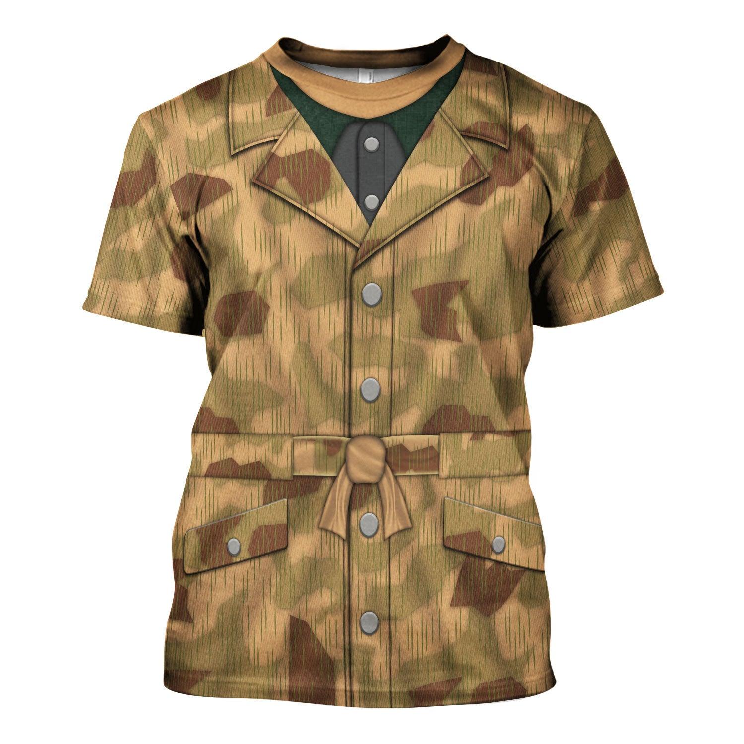 Gearhomie Sumpftarnmuster Swamp Pattern German World War II Camouflage Patterns Costume Hoodie Sweatshirt T-Shirt Tracksuit - Gearhomie.com