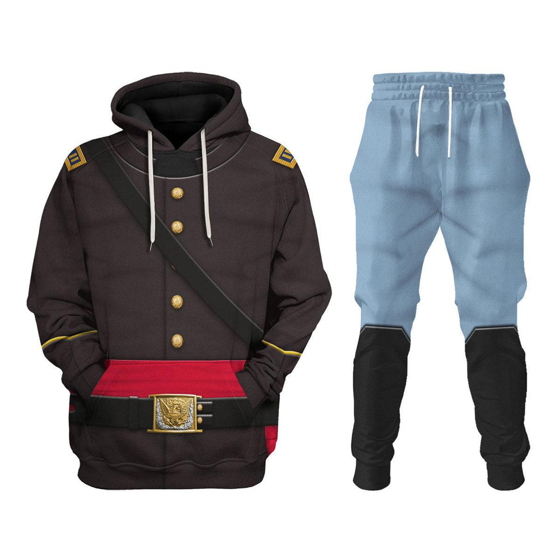 CustomsPig Union Army- Captain Of Infantry Uniform All Over Print Hoodie Sweatshirt T-Shirt Tracksuit - CustomsPig.com
