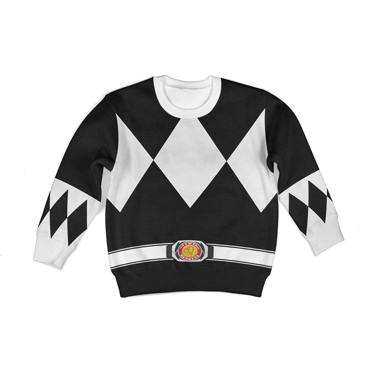 Gearhomie Unisex Kid Tops Black Ranger Mighty Morphin Kid 3D Apparel - Gearhomie.com