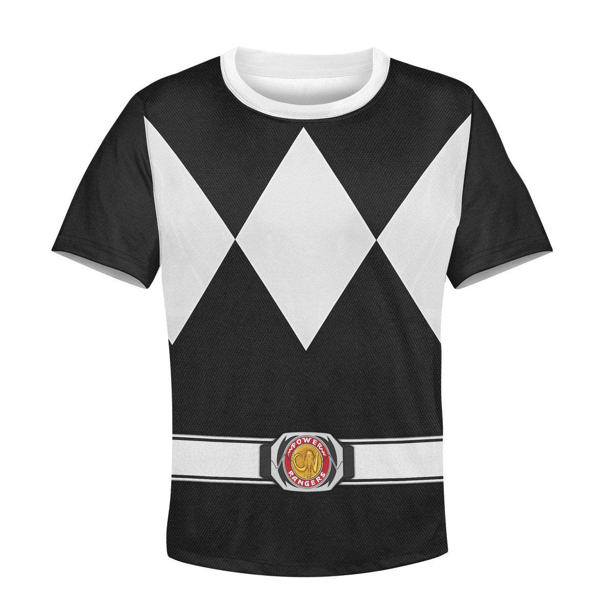 Gearhomie Unisex Kid Tops Black Ranger Mighty Morphin Kid 3D Apparel - Gearhomie.com