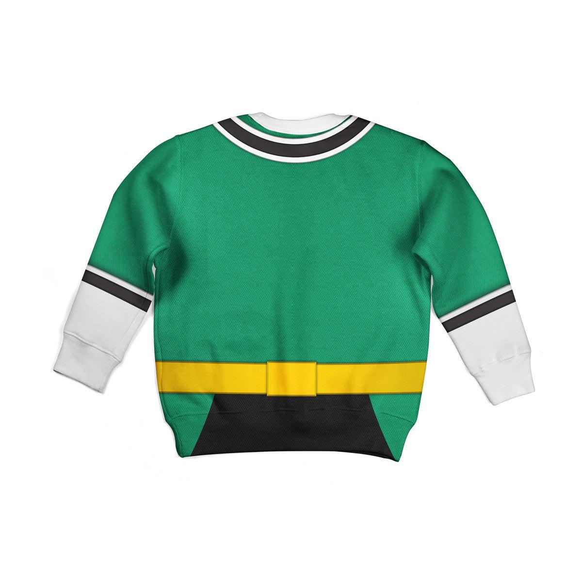 Oodiegang Unisex Kid Tops Green Power Rangers Samurai 3D Apparel - DucG