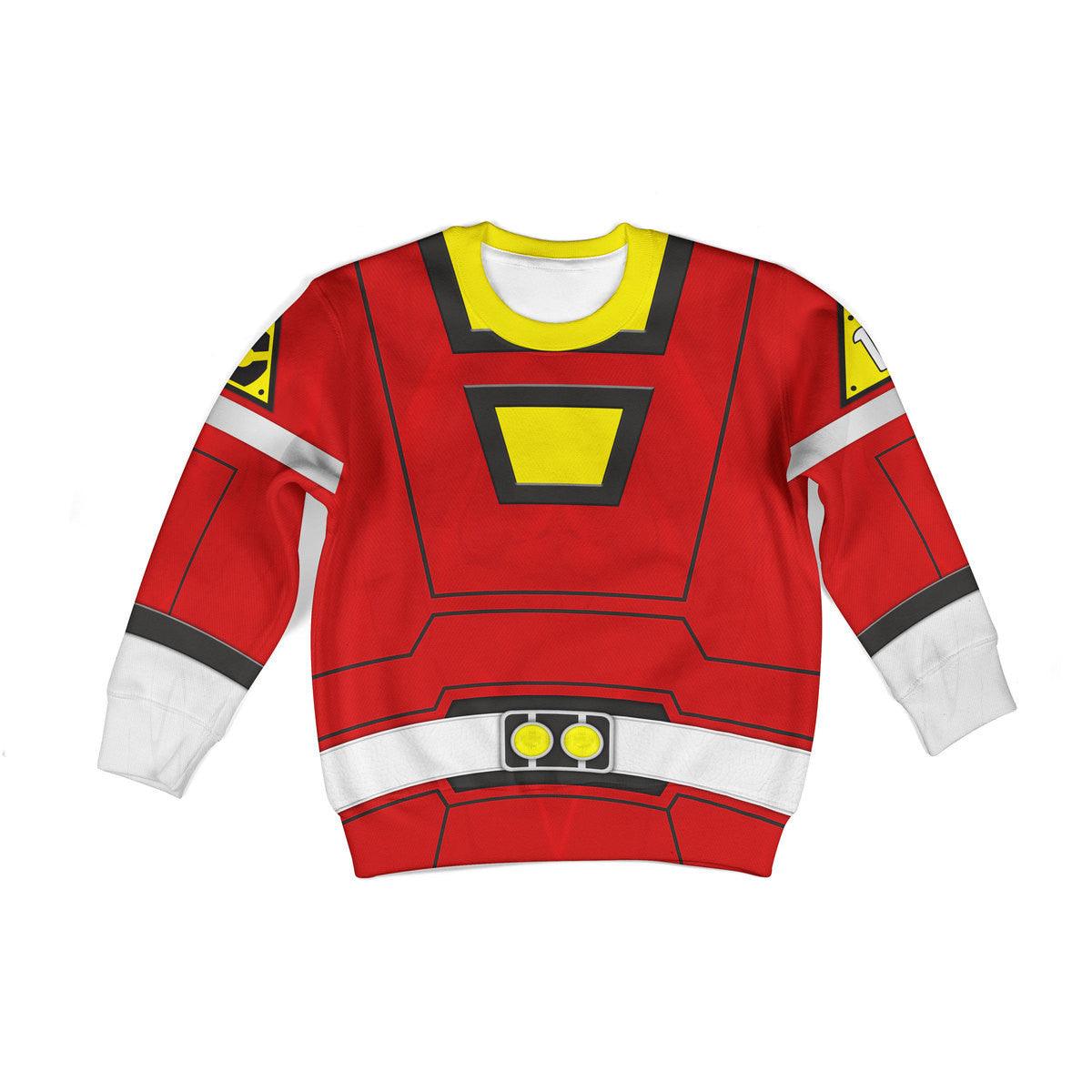 Gearhomie Unisex Kid Tops Power Rangers Turbo Red 3D Apparel - Gearhomie.com