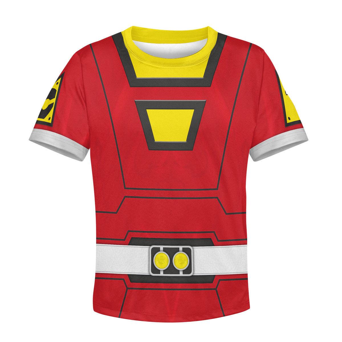 Gearhomie Unisex Kid Tops Power Rangers Turbo Red 3D Apparel - Gearhomie.com