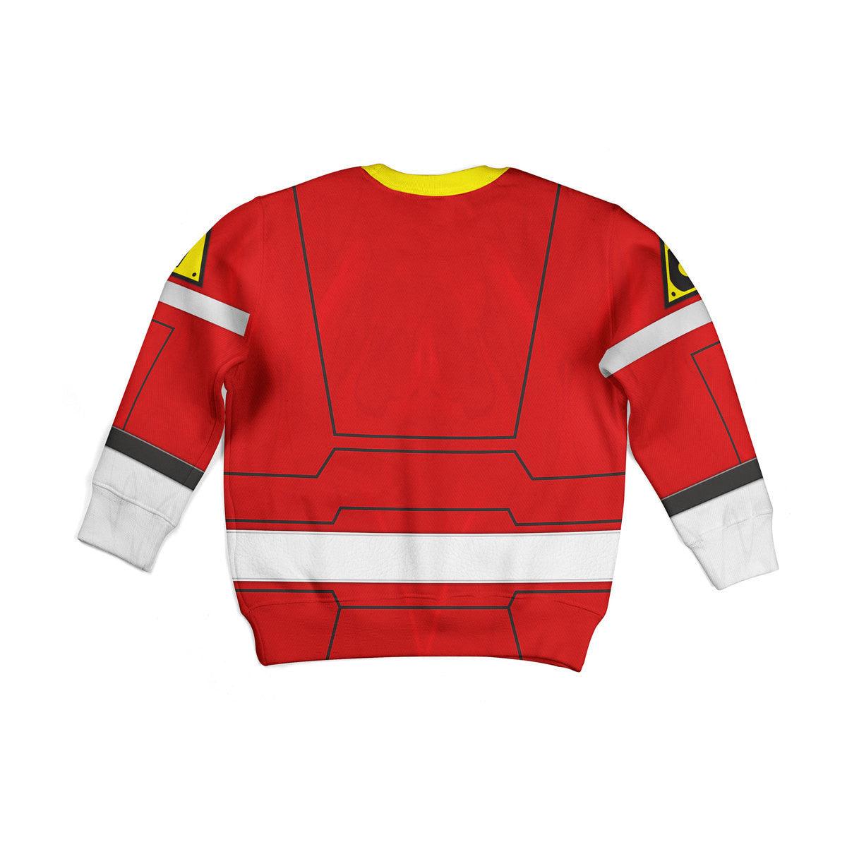 Gearhomie Unisex Kid Tops Power Rangers Turbo Red 3D Apparel - Gearhomie.com