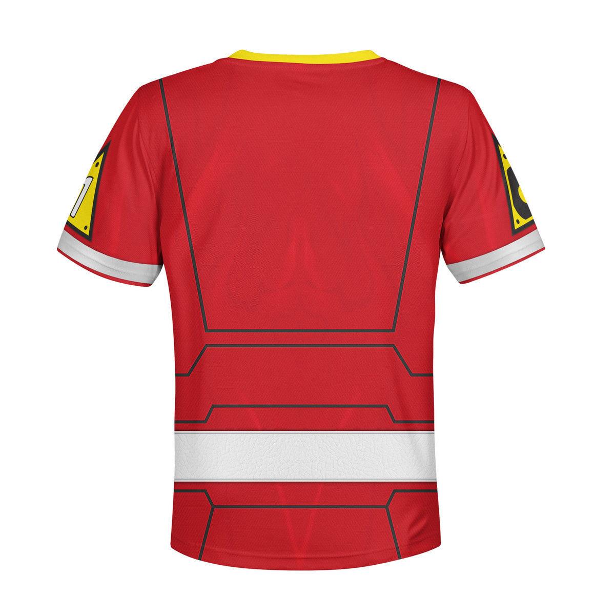 Gearhomie Unisex Kid Tops Power Rangers Turbo Red 3D Apparel - Gearhomie.com