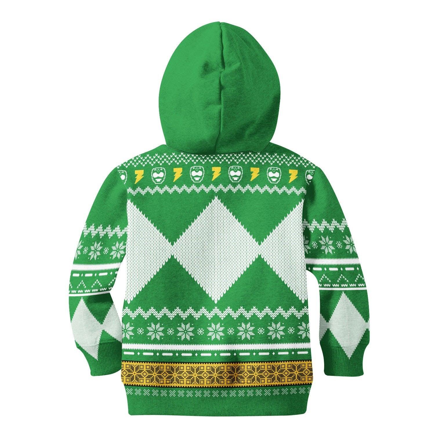 Gearhomie Unisex Kid Tops Pullover Sweatshirt Green Power Ranger 3D Apparel - Gearhomie.com