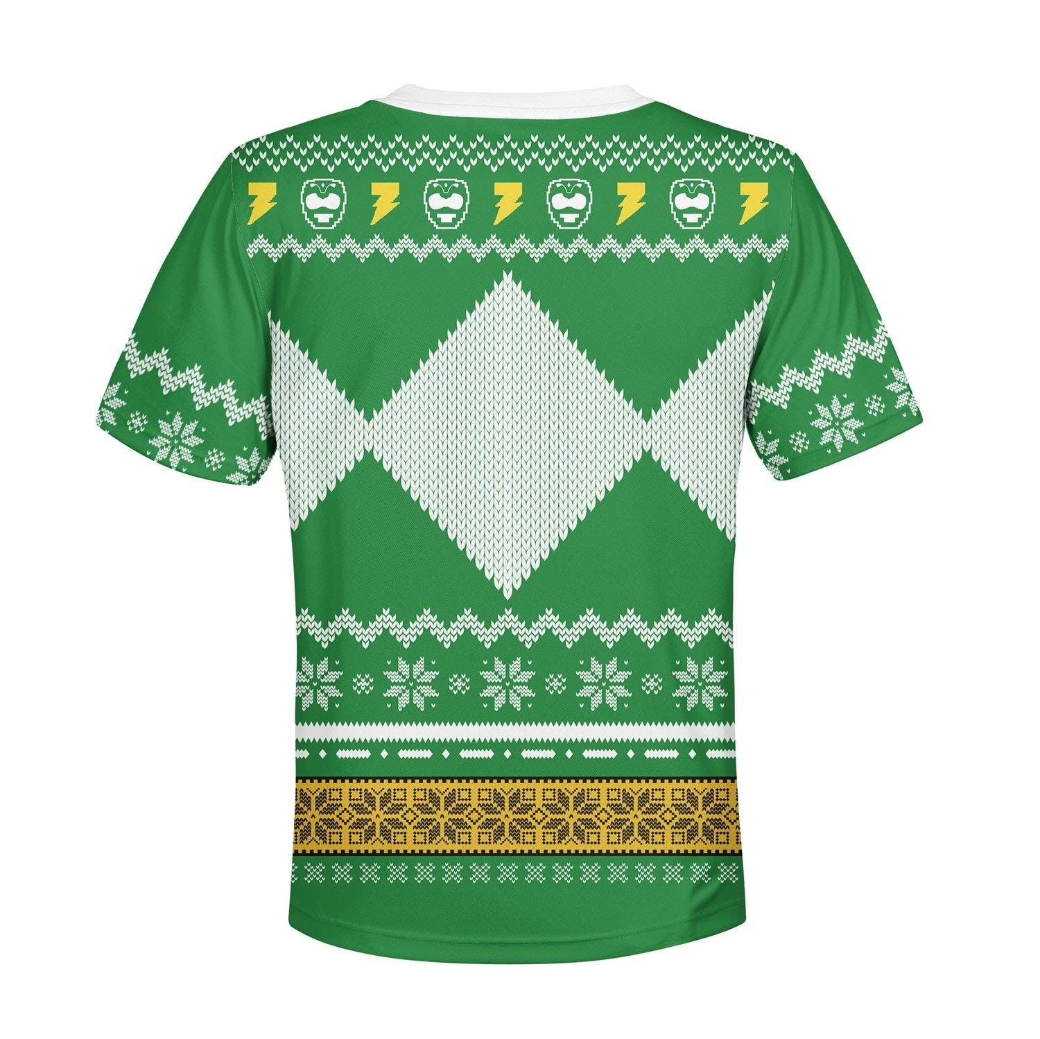 Gearhomie Unisex Kid Tops Pullover Sweatshirt Green Power Ranger 3D Apparel - Gearhomie.com