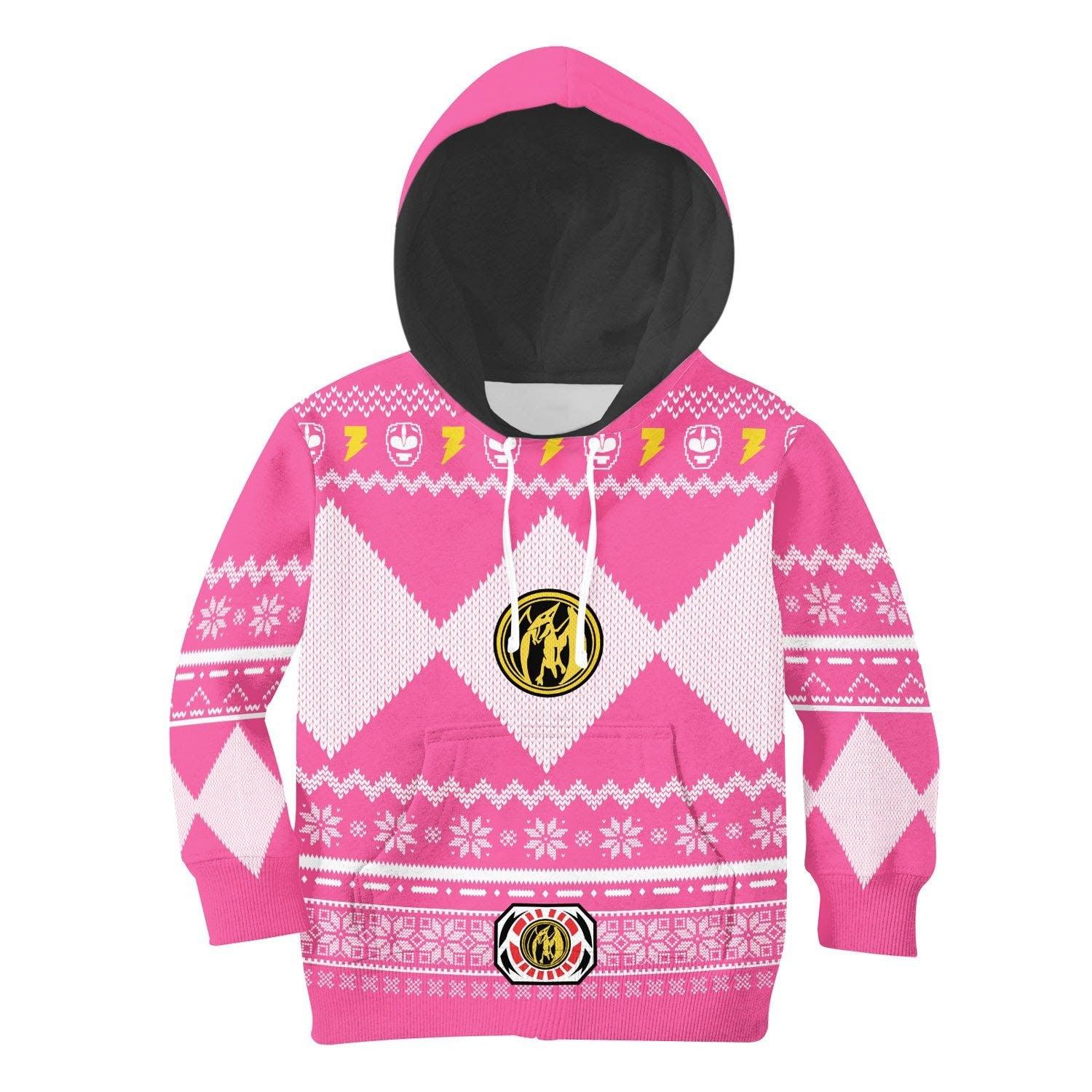 Gearhomie Unisex Kid Tops Pullover Sweatshirt Pink Power Ranger 3D Apparel - Gearhomie.com