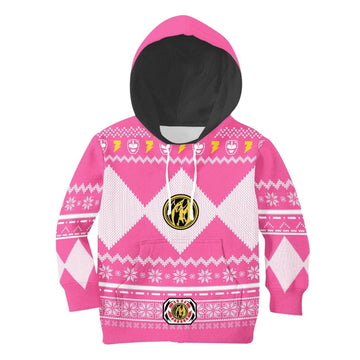 Gearhomie Unisex Kid Tops Pullover Sweatshirt Pink Power Ranger 3D Apparel - Gearhomie.com