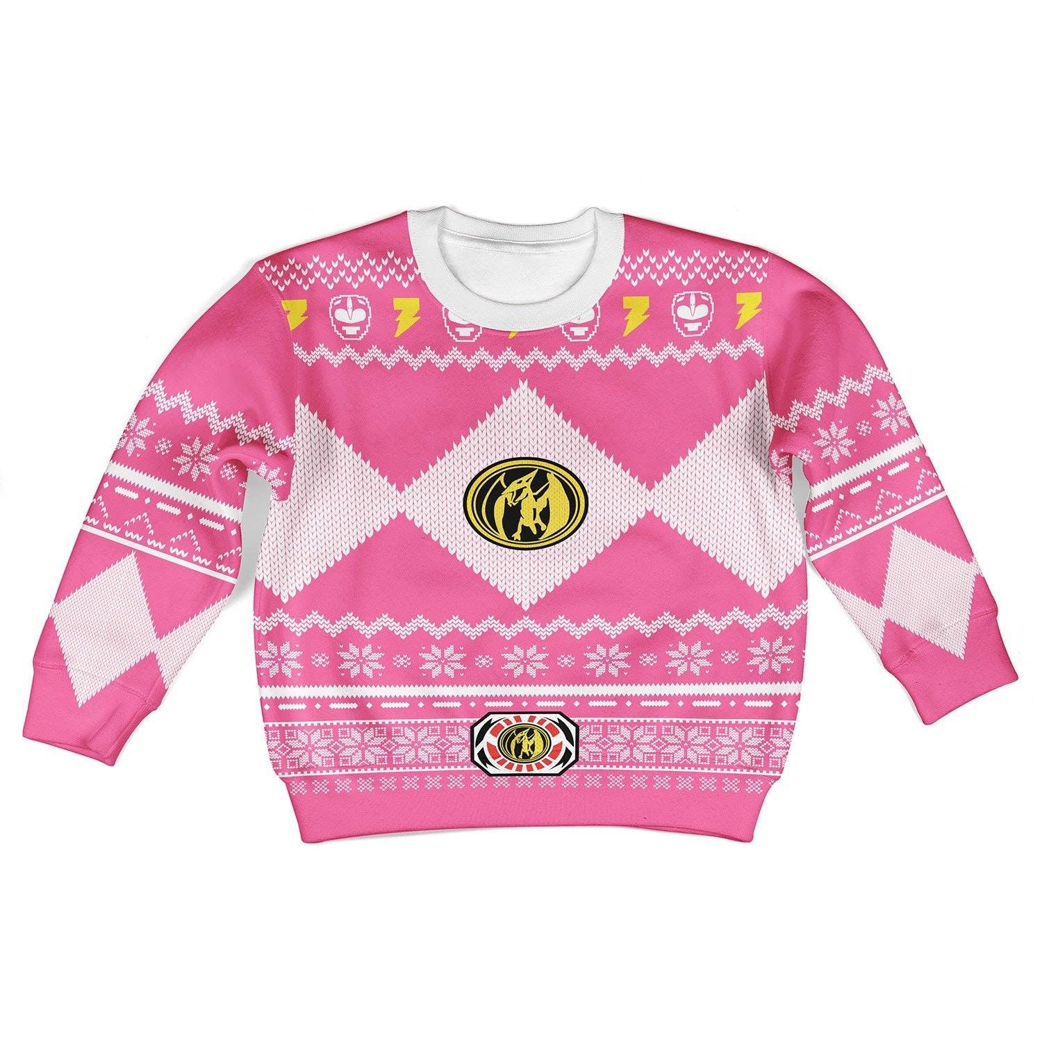 Gearhomie Unisex Kid Tops Pullover Sweatshirt Pink Power Ranger 3D Apparel - Gearhomie.com