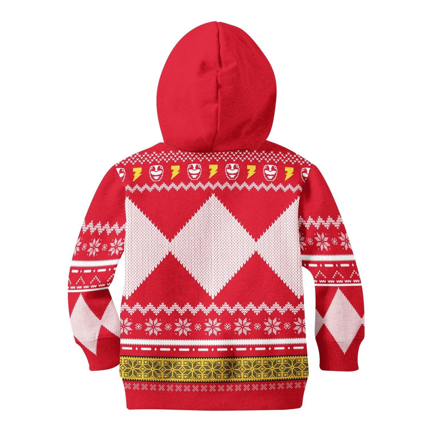 Gearhomie Unisex Kid Tops Pullover Sweatshirt Red Power Ranger 3D Apparel - Gearhomie.com