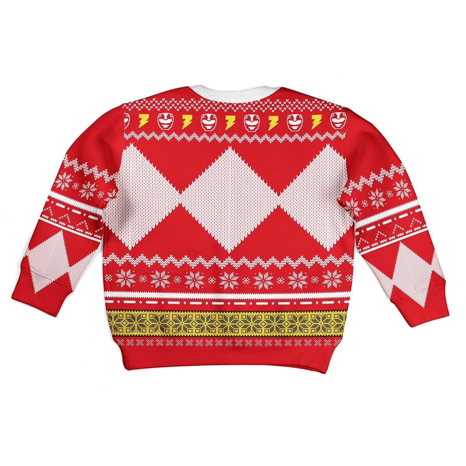 Gearhomie Unisex Kid Tops Pullover Sweatshirt Red Power Ranger 3D Apparel - Gearhomie.com