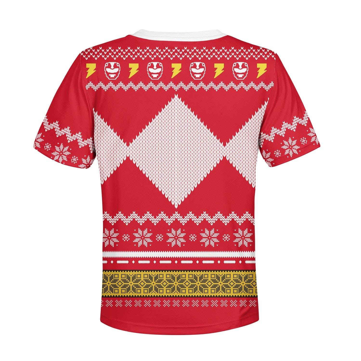Gearhomie Unisex Kid Tops Pullover Sweatshirt Red Power Ranger 3D Apparel - Gearhomie.com