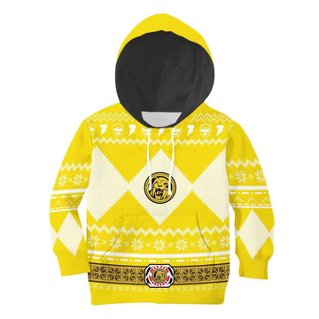 Gearhomie Unisex Kid Tops Pullover Sweatshirt Yellow Power Ranger 3D Apparel - Gearhomie.com