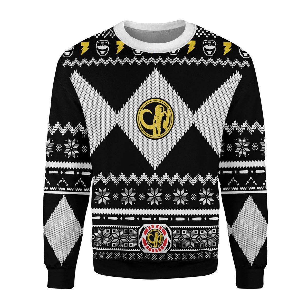 Gearhomie Unisex Tops Pullover Sweatshirt Black Power Ranger 3D Costumes - Gearhomie.com