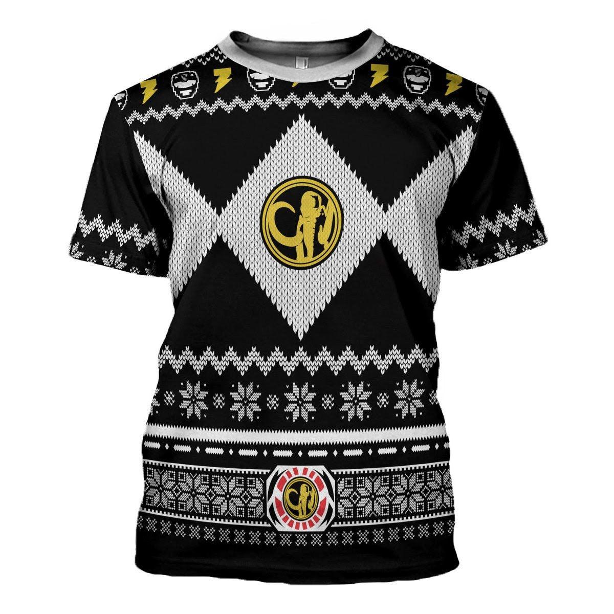 Gearhomie Unisex Tops Pullover Sweatshirt Black Power Ranger 3D Costumes - Gearhomie.com