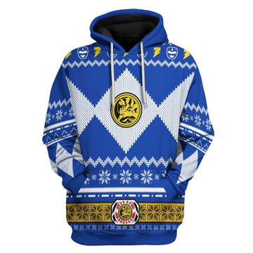 Gearhomie Unisex Tops Pullover Sweatshirt Blue Power Ranger 3D Costumes - Gearhomie.com