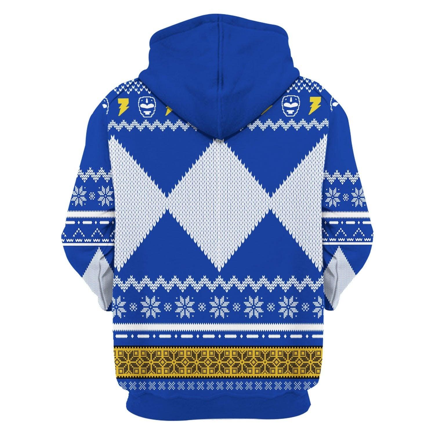 Gearhomie Unisex Tops Pullover Sweatshirt Blue Power Ranger 3D Costumes - Gearhomie.com