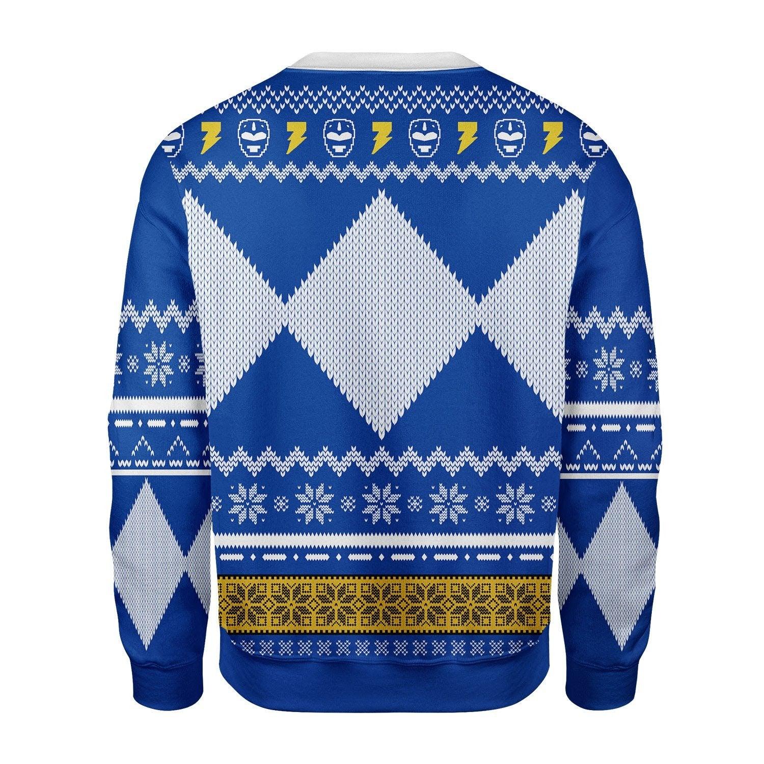 Gearhomie Unisex Tops Pullover Sweatshirt Blue Power Ranger 3D Costumes - Gearhomie.com