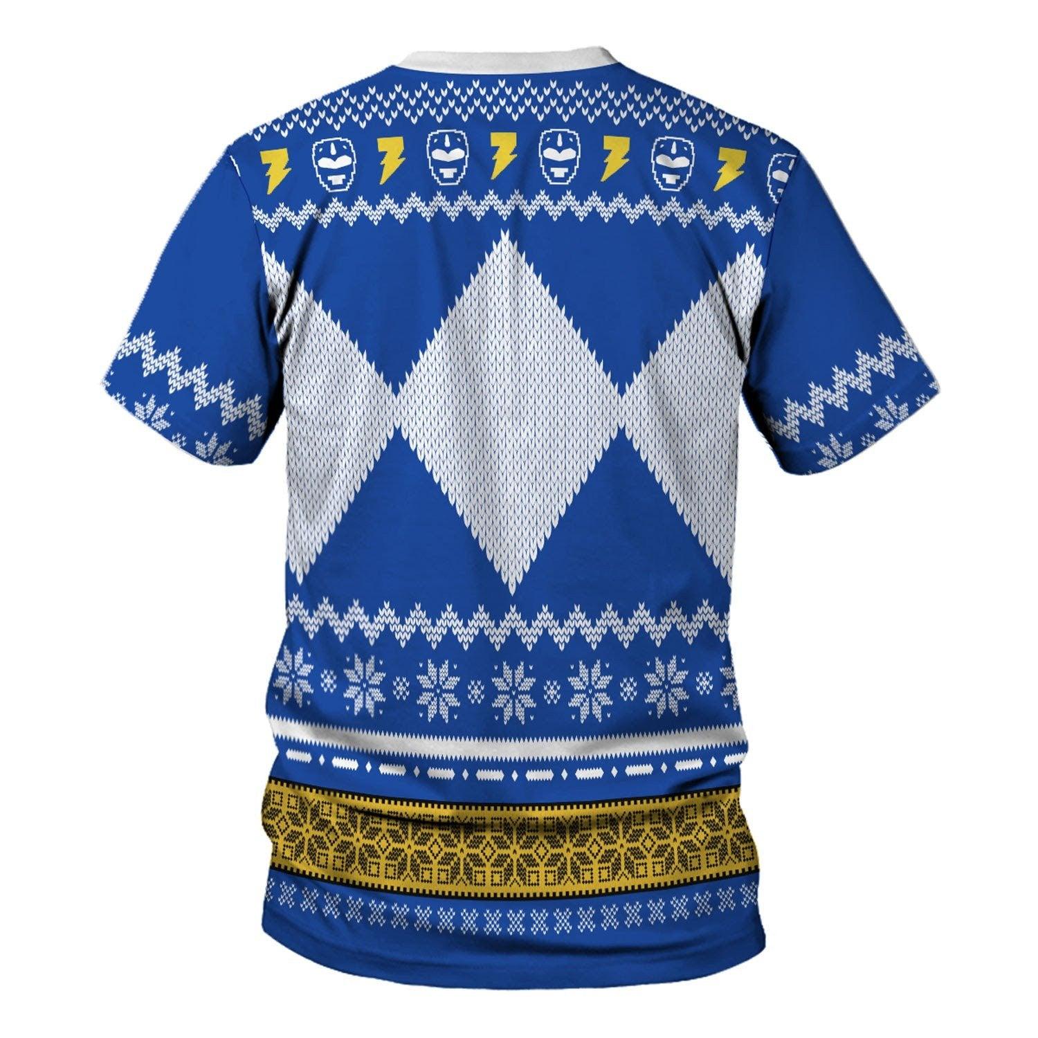 Gearhomie Unisex Tops Pullover Sweatshirt Blue Power Ranger 3D Costumes - Gearhomie.com