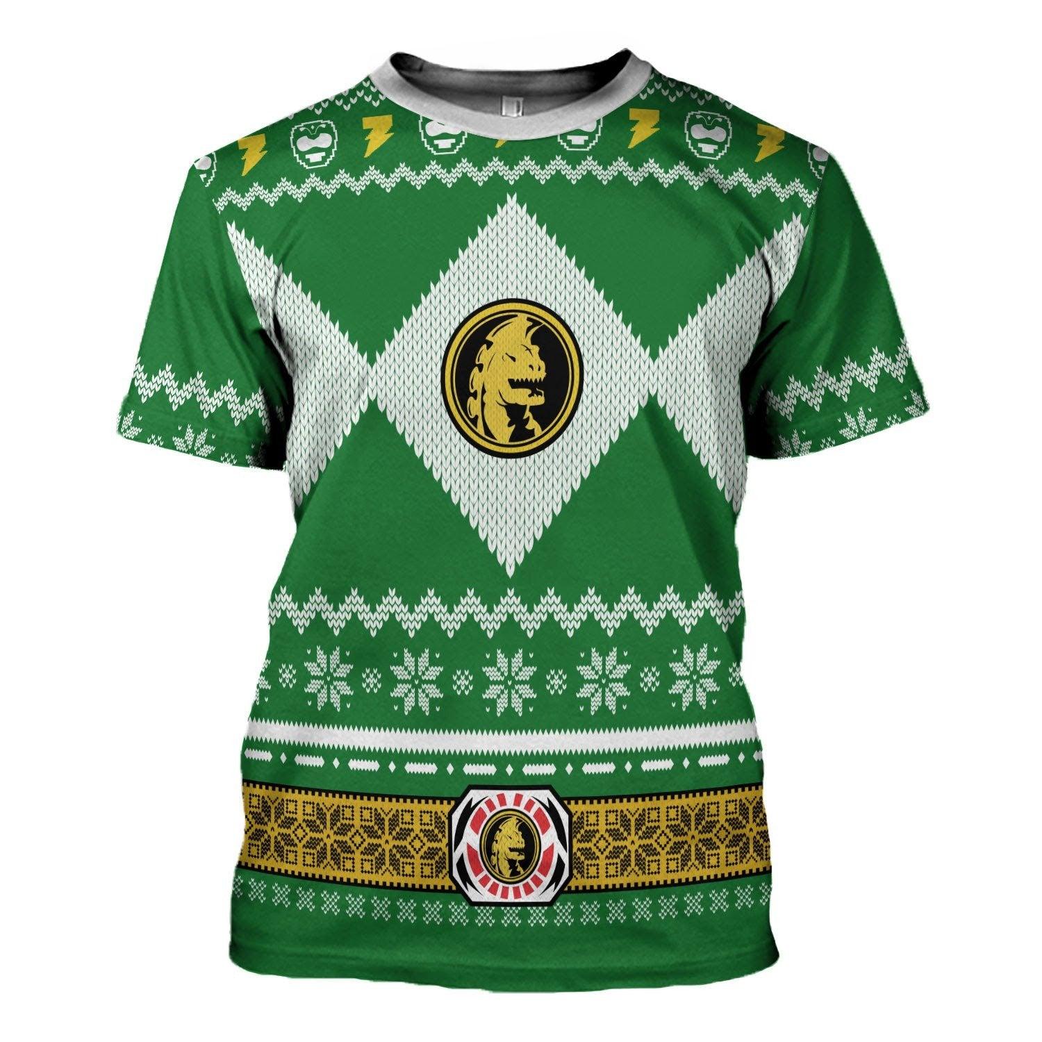 Gearhomie Unisex Tops Pullover Sweatshirt Green Power Ranger 3D Costumes - Gearhomie.com