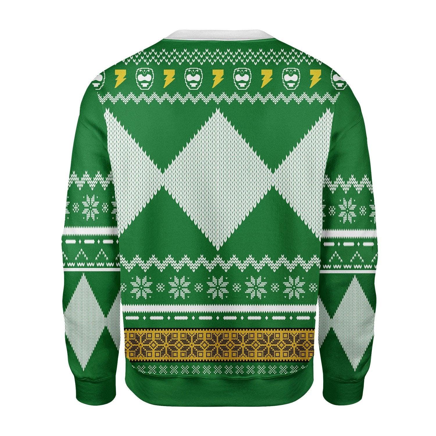 Gearhomie Unisex Tops Pullover Sweatshirt Green Power Ranger 3D Costumes - Gearhomie.com